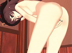 Hu Tao masturbates until she orgasms - Genshin Impact Hentai