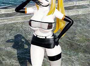 Mirai Akari Sex and Dance Hentai Vtuber Blonde Girl Big Boobs Mmd 3D Orange Boots Color Edit Smixix