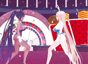 Karin and Asuna - Sexy Bunny Suit Dancing (Hentai)
